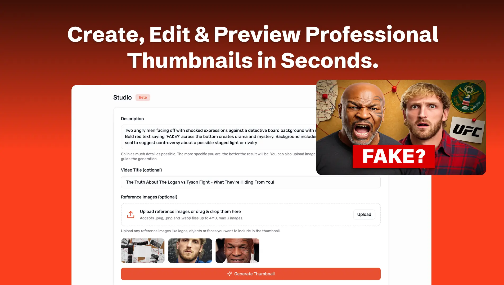 Introducing ThumbnailPilot Studio - Create, edit & preview viral thumbnails in seconds.